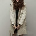 thumbnail image 2 of IROINNID Women's Trench Jacket Long Sleeve Solid Color Hoodie Outwear, Loose Ladies Lining Jacket Winter Warm Thick Long Jacket Over Jacket, 2 of 6