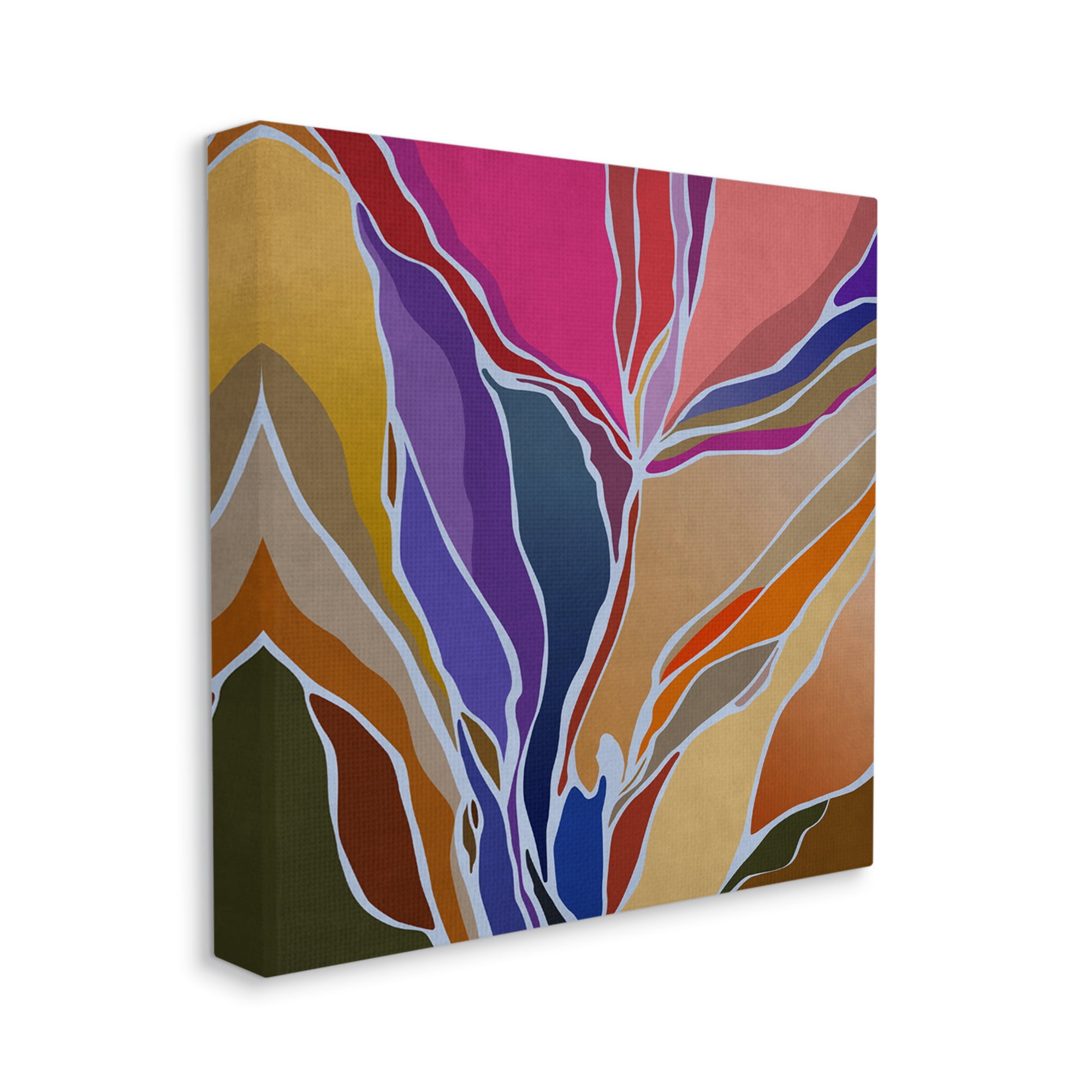 Stupell Industries Abstract Botanical Composition Abstract Painting Gallery Wrapped Canvas Print Wall Art, 24 x 24
