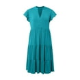 thumbnail image 4 of asddcavvf Robes pour Femmes Robe Midi d'Été à Manches à Volants Col en V Mode 2024 Coupe Décontractée, 4 of 4