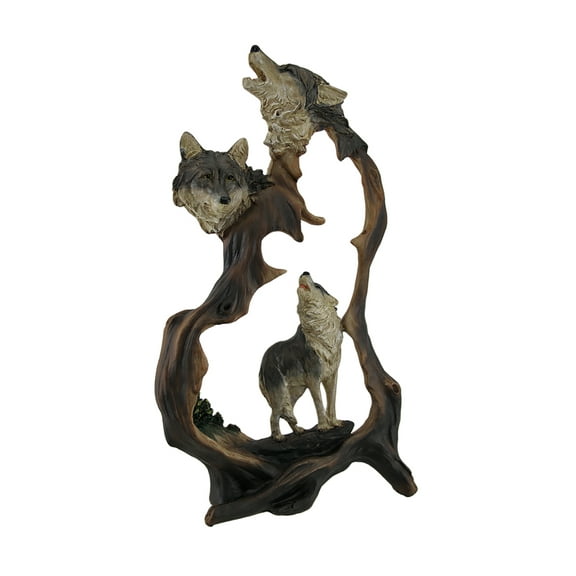 Zeckos Howling Mountain Wolves Cutout Statue