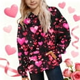 thumbnail image 2 of 2026 Valentine's Day Girls Hoodies Casual Crewneck Sweatshirt Long Sleeve Pullover Tops with Pockets Clothes for Girls Size 3-14, 2 of 6