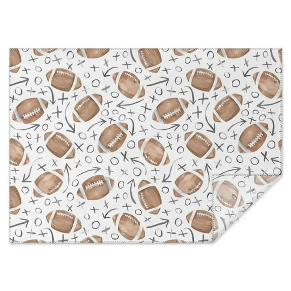Football with Symbols Pattern Rectangle Tablecloth 60"x84",Waterproof Polyester Rectangle Table Cloth, Wipeable Spillproof Polyester Tablecloth for Dining, Camping, Indoor and Outdoor