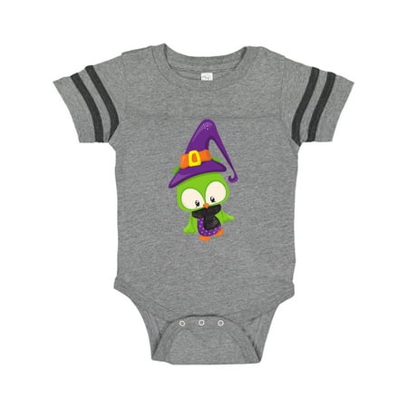 

Inktastic Green Owl Owl Wearing Witch Hat Halloween Gift Baby Boy or Baby Girl Bodysuit