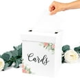 thumbnail image 4 of Koyal Wholesale Sturdy White Wedding Day Card Box Peach Roses Wedding Gift Boxes for Cards 10x10x10 Inches, 4 of 5