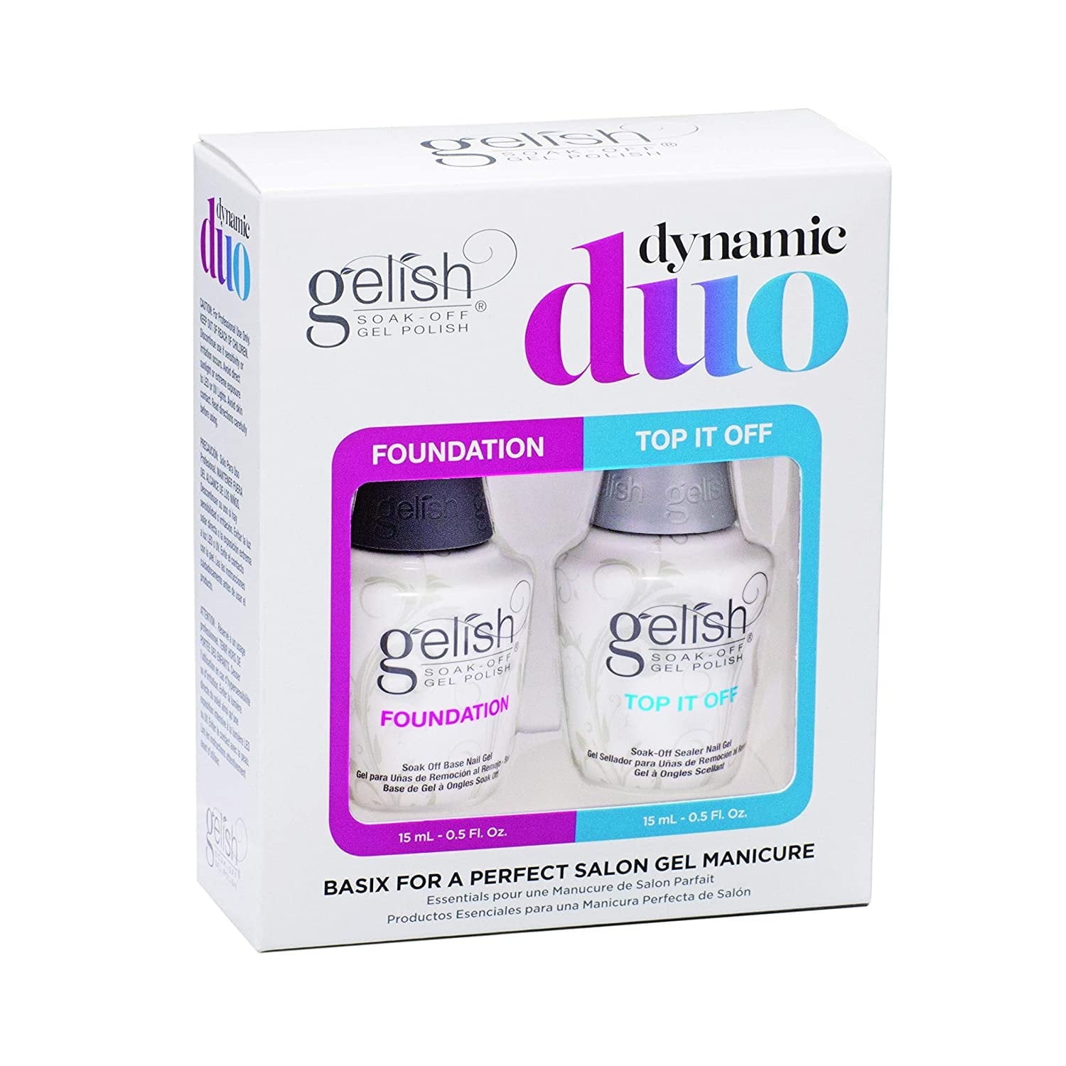 Gelish Dynamic Duo Soak Off Gel Nail Polish - Foundation Base and Top Sealer