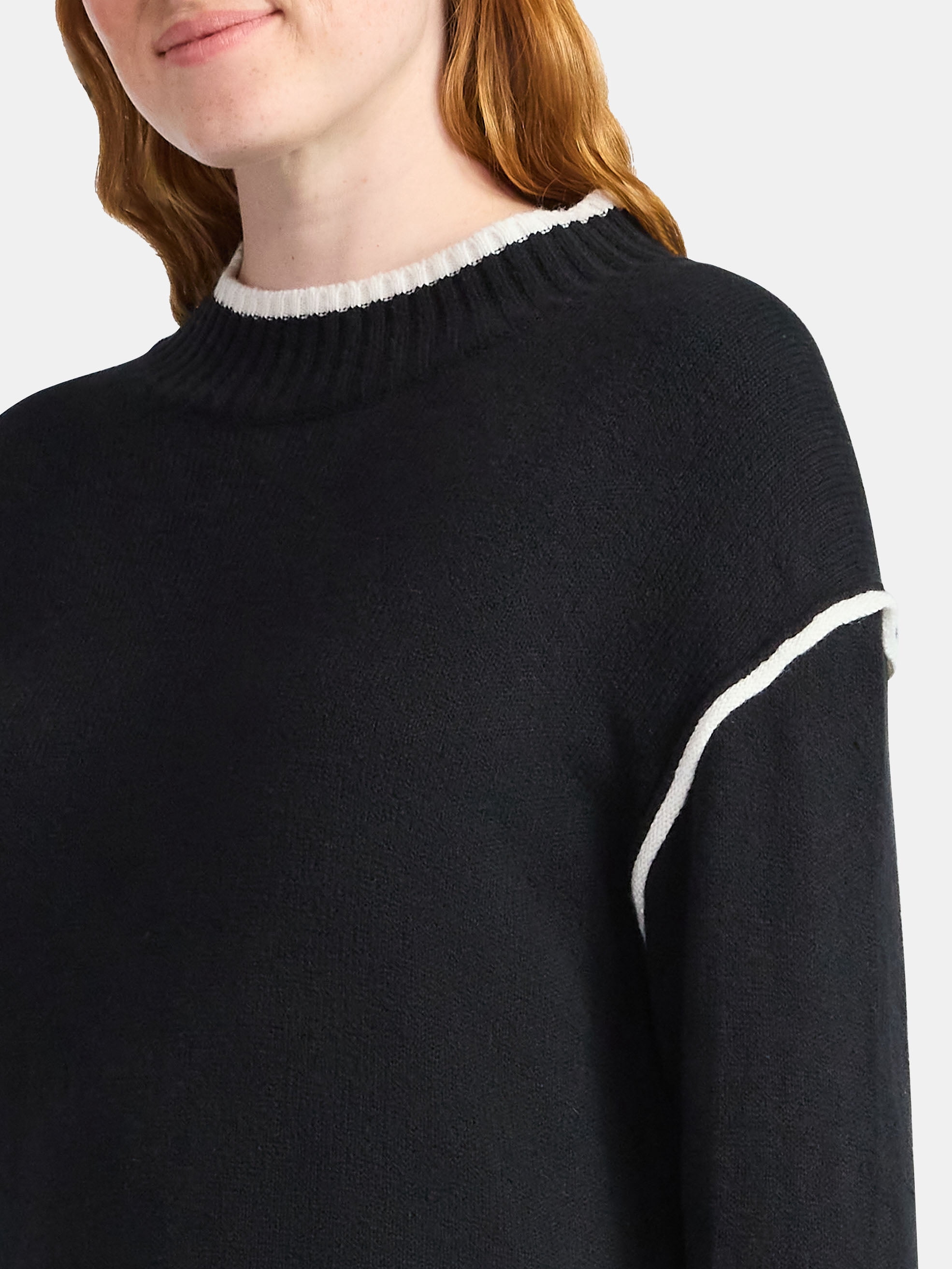 Time and Tru Women's Tipped Sweater Dress, Midweight, Sizes XS-XXXL