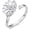 Lotus flowers, variant on Snowflake Ring for Women Sterling Silver Adjustable Open Ring with Blue White Sparkle Stones Elegant Winter Jewelry Gift for Her