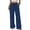 Dark Blue, variant on ZANKLEY Wide Leg Pants for Women Flowy Palazzo Drawstring Elastic Waist Trousers with Pockets Summer Beach Vacation Clothes