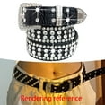 thumbnail image 6 of Stylish Women Waist Belt Crystal Rhinestone Waistband Diamond Decorative Waist Cinch Belt Skinny Metal Buckle Glitter PU, 6 of 9