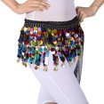thumbnail image 4 of Falda con Monedas de Oro TUNC para Danza del Vientre Gasa Color Negro, 4 of 5