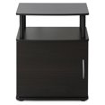 Furinno JAYA Black End Table, Utility Design with Storage Compartment