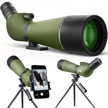 Spotting Scopes 20-60X80 HD Spotter Scope With Tripod Carrying Bag & Smartphone Holder For Target Shooting Bird Watching Hunting Wildlife Viewing Gifts For Dad