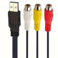 thumbnail image 2 of Usb Male To 3 Rca Av Audio Video 5Ft Cable Adapter For Tv Hdtv Dvd 1080P Us, 2 of 5