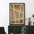 thumbnail image 3 of IDEA4WALL Framed Canvas Wall Art Interweaving Mesh Abstract Geometric Print Minimal Brown & Beige Abstract Modern Art Contemporary Relax/Calm for Living Room, Bedroom, Office - 24"x36" Black, 3 of 5