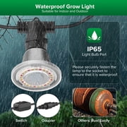 SANSI 72W Hanging Grow Light String, 6 LED Grow Light Bulbs, IP65 Waterproof Plant Grow Lamp
