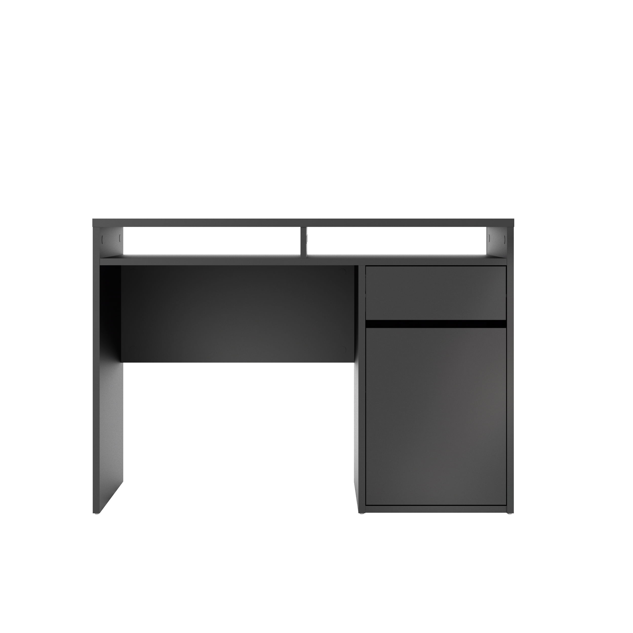 Willis Collection 1 Drawer, 1 Door Desk, Black Matte color