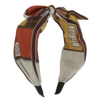 Unique Bargains 1 Pc Wide Tie Bow Geometric Headbands for Women Maroon