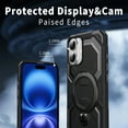 thumbnail image 6 of Heavy Duty Phone Case For iPhone 16 Plus,Built-in Rotatable Magnetic Ring Kickstand,Shockproof Dropproof Tough Rugged Anti-fall Protective Phone Case Cover For iPhone 16 Plus, Black, 6 of 6
