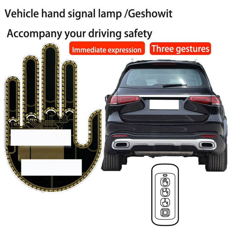 Middle Finger Car Light Led Palm Give The Bird Remote Control Cool Funny  Car Interior Light Finger Up Led Hand For Cars