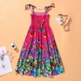 thumbnail image 3 of URMAGIC Girls Bohemian Dresses Floral Sleeveless Rainbow Beach Sundress 2-10 Years, 3 of 8