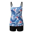 thumbnail image 6 of DHFJKG Tankini Swimsuits For Women Floral Print 2 Piece Swimwear Set Adjustable Straps Swim Tank Top With Boyshorts Bottom Holiday Beachwear, 6 of 9