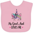 thumbnail image 3 of Inktastic My Great Aunt Loves Me Unicorn Niece Girls Baby Bib, 3 of 4