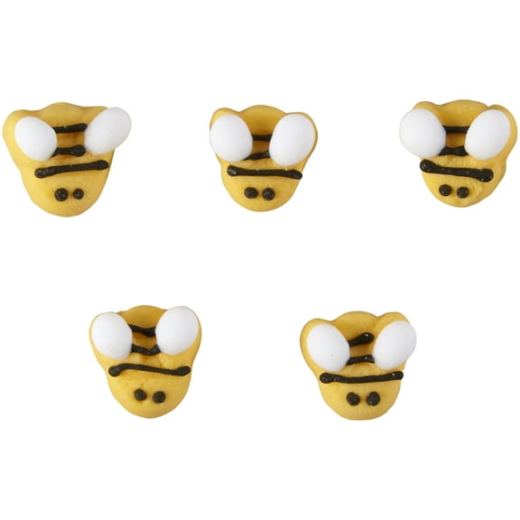 Wilton Bumble Bee Edible Icing Decorations Yellow Black & White 18-Count 0.44 oz.