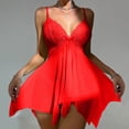 thumbnail image 4 of Sngxgn Women Lingerie Satin Lace Nightgown Full Slips Sleepwear(RD1,M), 4 of 5
