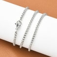 thumbnail image 4 of 10 pc Tarnish Resistant 201 Stainless Steel box Chains Necklaces with Lobster Claw Clasps Stainless Steel color 21.65 inch(55cm) 2.5mm, 4 of 4