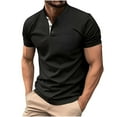 thumbnail image 2 of WRKEKC Stand Collar Shirts for Men Solid Color Button Down Short Sleeve Lapel Top for Men Stylish Casual Work Outfits and Leisure Time, 2 of 8
