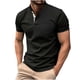 thumbnail image 1 of Camisetas de Manga Larga para Hombres Casual Botón Sólido Camiseta Cuello de Soporte Superior, Poliéster Ligero para Primavera Verano, 1 of 1