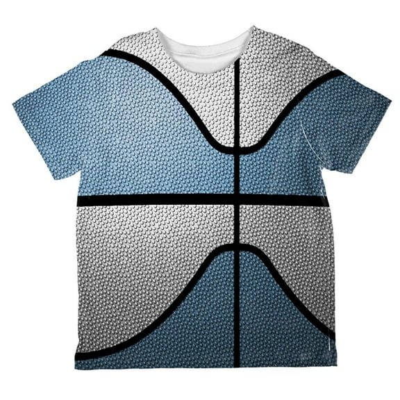 Championship Basketball Light Blue & White All Over Toddler T Shirt