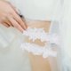 thumbnail image 5 of 2 piezas de accesorios para traje de novia de boda, cinturón de encaje cosido a mano bordado para Blanco S, 5 of 9