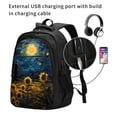 thumbnail image 2 of Disketp Oil Starry Sky Sunflower Mochila de Viaje Estampada para Laptop con Puerto de Carga USB, Mochila Impermeable para Computadora – Regalo para Hombres y Mujeres, 2 of 7