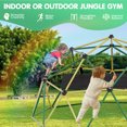 thumbnail image 4 of Climbing Dome,10FT Dome Climber with Hammock, Outdoor Play Equipment for 3 to 10 Children, Supports Jungle Gym up to 1,000 lbs, Rust Resistant, Easy to Assemble, Gift for Kids, Green+Yellow, 4 of 8