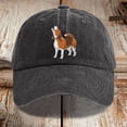thumbnail image 2 of HJYCHN Womens Hats Washed Denim With Printed Design For Adjustable Unstructured Hat 1946 Mens Baseball Cap Black One Size, 2 of 3
