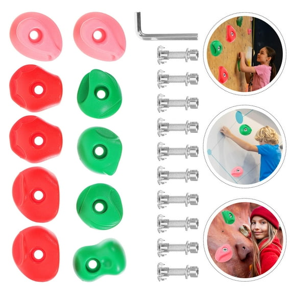 Worgeous 10 Sets Wall Rocks Climbing Holds Outdoor Climbing Grips With Screws Rock Climbing Holds