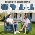 thumbnail image 6 of SERWALL Outdoor Glider Chair, HDPE Patio Glider Rocker All-Weather Porch Glider Navy Blue, 6 of 9