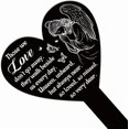 thumbnail image 2 of Heart Shaped Angel Butterfly Garden Stake Memorial Remembrance Plaque Stake for Cemetery Acrylic Waterproof Sympathy Garden Stakes for Yard Grave Cemetery Black DIY, 2 of 9