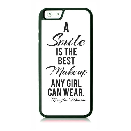 Smile is the Best Makeup Quote Black Rubber Case for the Apple iPhone 6 / iPhone 6s - iPhone 6 Accessories - iPhone 6s (Best Makeup Case For Dancers)