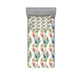thumbnail image 2 of Flower Bedding Set with Sheet & Covers, Shabby Form Design Mimosas Daisies Flowers Leaves Buds Lilacs Work of Art Print, Printed Bedroom Decor 2 Shams, 4 Sizes, Multicolor, by Ambesonne, 2 of 3
