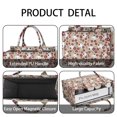 thumbnail image 4 of Large Capacity Tote Bag,Beige Baseballs with Flowers Pattern Handbag Fashion Luxury Tote Bag,15.7"x13"x 5.1" Inches,Laptop Compatible, 4 of 6
