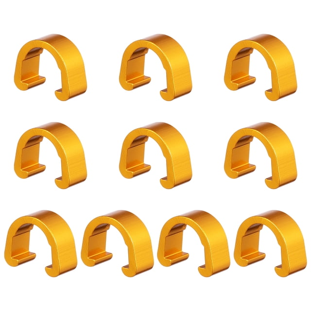 EeaseCA 10PCS Wire Clamps Tubing Clips Mountain Bike C Shaped Buckle Bike Line Pipe Fixing Pipe Clamp Line Clips Bike Brake Line Buckle (Golden)