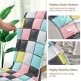thumbnail image 5 of Yayeee 2 Pack Dining Chair Covers Stretch Parson Chairs Slipcovers Seat Protector, Gray Checkered Pattern, 5 of 6
