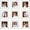 Distressed White, variant on 8x8 Picture Frame Set of 9, Display Pictures 4x4 with Mat or 8x8 without Mat, Multi Collage Gallery Square Photo Frames for Wall or Tabletop, Brown