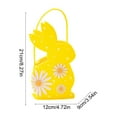 thumbnail image 3 of Easter Egg-Shaped Candy Gift Bag - Durable Reusable Paper Tote with Vibrant Bunny & Egg Prints, Sturdy Construction for Easter Egg Hunt, Festive Holiday Storage Bag, 4.72*3.54*8.27in, Yellow, 3 of 6