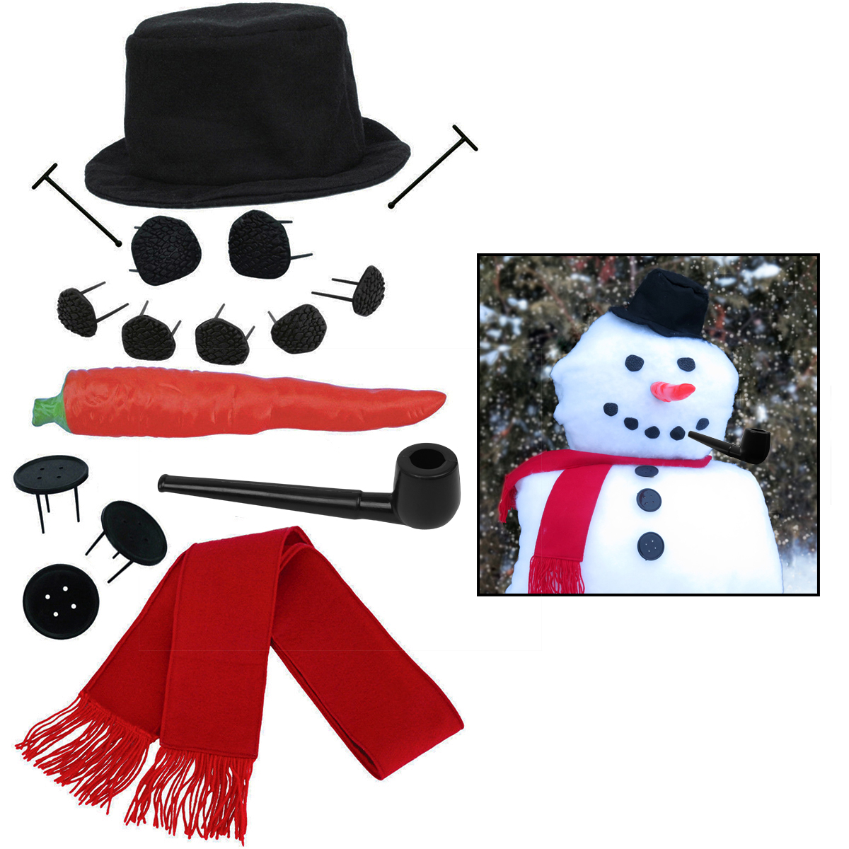 Evelots Perfect Snowman Decorating Kit-15 Pieces-Entire Family Fun-Sturdy Prongs - image 1 of 6