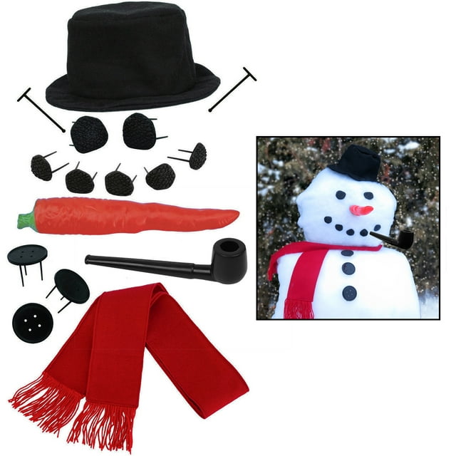 Evelots Perfect Snowman Decorating Kit-15 Pieces-Entire Family Fun-Sturdy Prongs