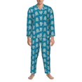 thumbnail image 3 of Naloa Sea Turtle Men’s Pajamas Set - Long Sleeve Button Down Sleep Shirt and Pajama Bottoms Sleepwear Set-X-Large, 3 of 7