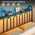 thumbnail image 2 of EnHomee King Size Metal Platform Bed Frame with Headboard Metal Bed Frame with LED Lights King Bed Frame with Underbed Storage,Black, 2 of 8